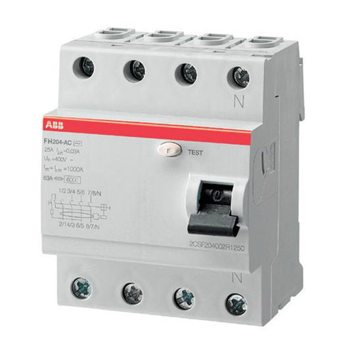 ДТЗ 4P 25A 30mA тип AC - ABB FH204 2CSF204002R1250