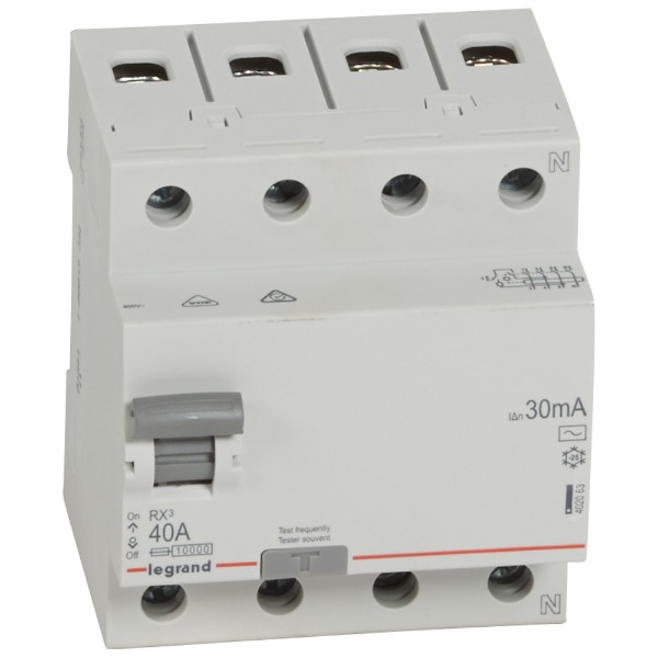 ДТЗ 4P 40A 30mA тип AC - Legrand RX3 402063