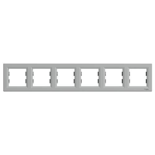 Рамка 6х Алуминий - SCHNEIDER ELECTRIC Asfora EPH5800661