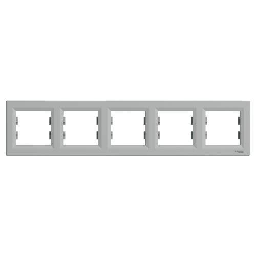 Рамка 5х Алуминий - SCHNEIDER ELECTRIC Asfora EPH5800561