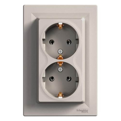 Контакт шуко двоен 2P+E Бронз с рамка - SCHNEIDER ELECTRIC Asfora EPH9900169
