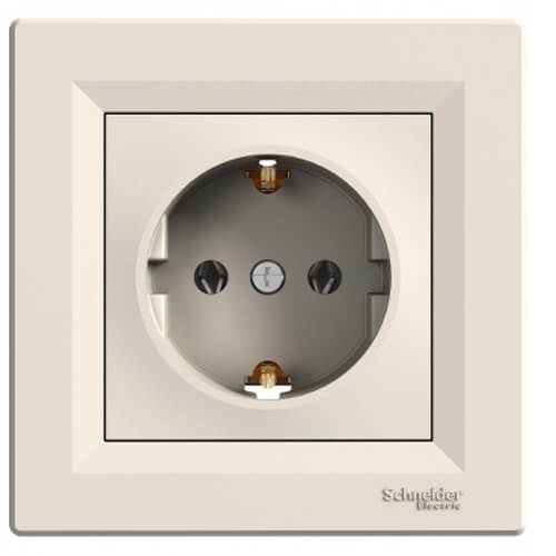 Контакт шуко 16A  Крем - SCHNEIDER ELECTRIC Asfora EPH2900123