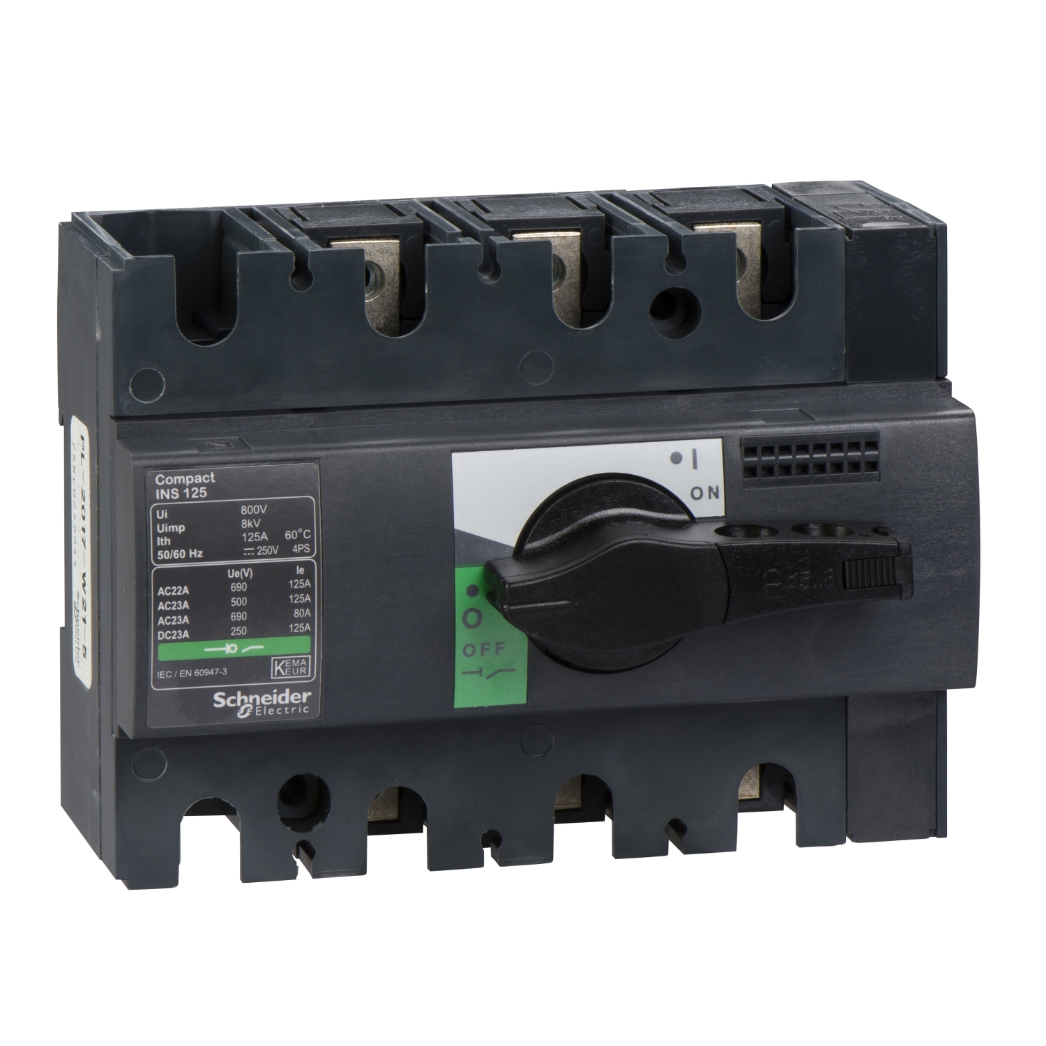 Товаров прекъсвач Compact INS80 - 3 полюса - 125 A - SCHNEIDER ELECTRIC ComPacT INS 28910