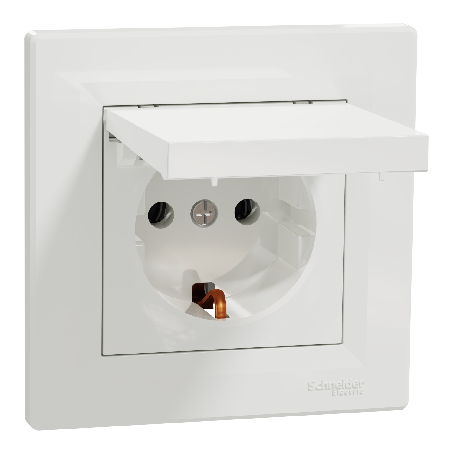 Контакт Шуко с капак 16A Бял - SCHNEIDER ELECTRIC Asfora EPH3100121