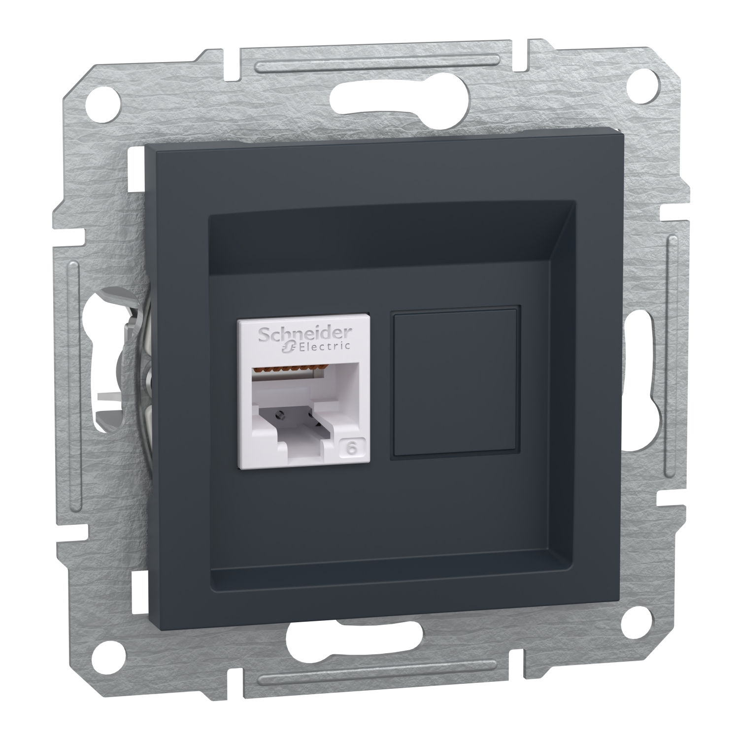 Розетка RJ45 UTP Cat.6 без рамка Антрацит - SCHNEIDER ELECTRIC Asfora EPH4700171