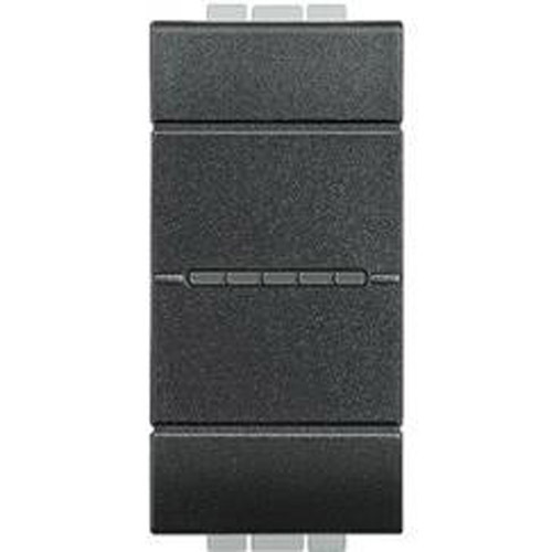 Бутон еднополюсен аксиален 1М Антрацит - bticino Livinglight L4055AN