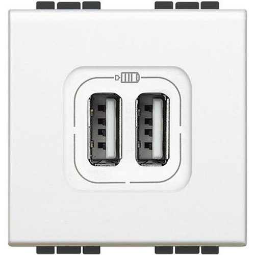 Контакт 2xUSB 1500mA 2М Бял - bticino Livinglight N4285C2