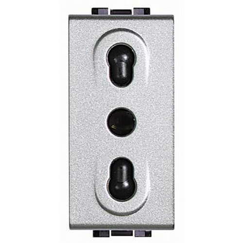 Контакт италиански стандарт 1М Алуминий - bticino Livinglight NT4180