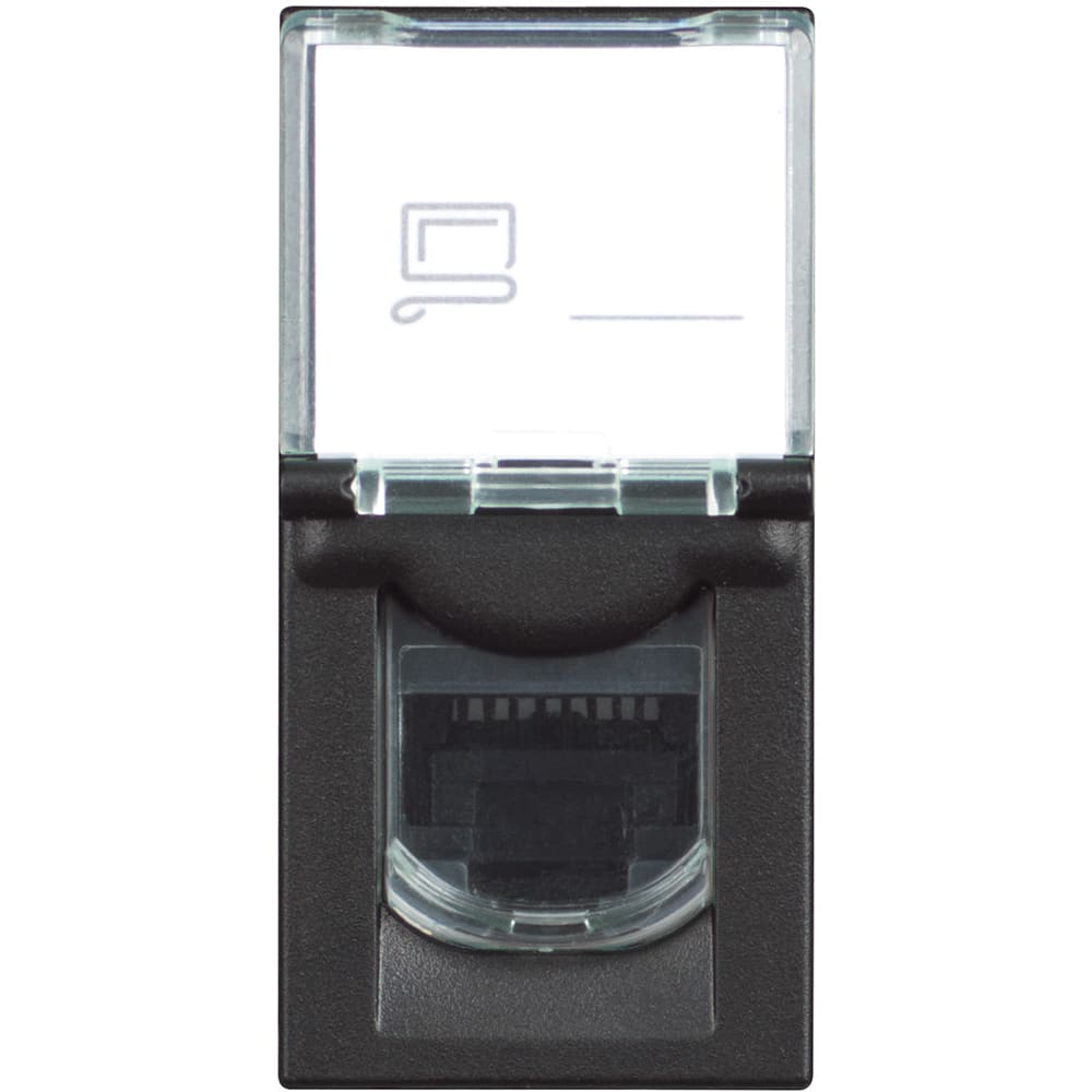 Розетка 1xRJ45 Cat. 5e UTP 1M Черен /блистер/ - bticino Classia RG4279C5E