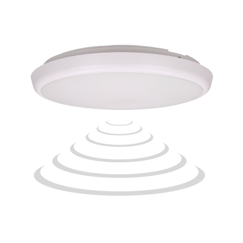 LED плафон CERS 22W + MW датчик, 2000lm, 4000K, IP65, Ф300x40mm - ORNO CERS LED with MW sensor, LED 22W, 2000lm, IP65, 4000K, PC AD-PL-6091WLPMM4