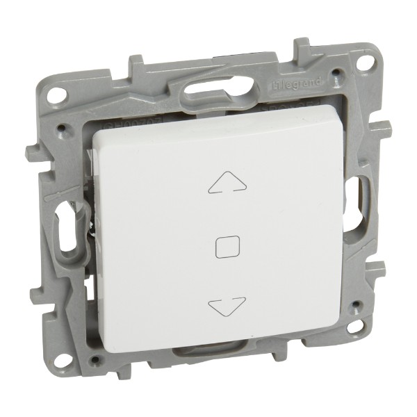 Бутон за управление на щори 6A 3-позиционен Бял - Legrand Niloe 764512