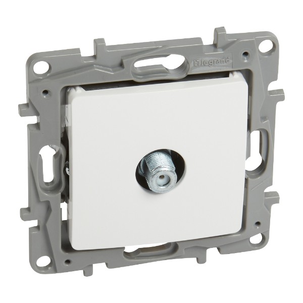 Розетка TV тип F конектор 1dB Бял - Legrand Niloe 764550