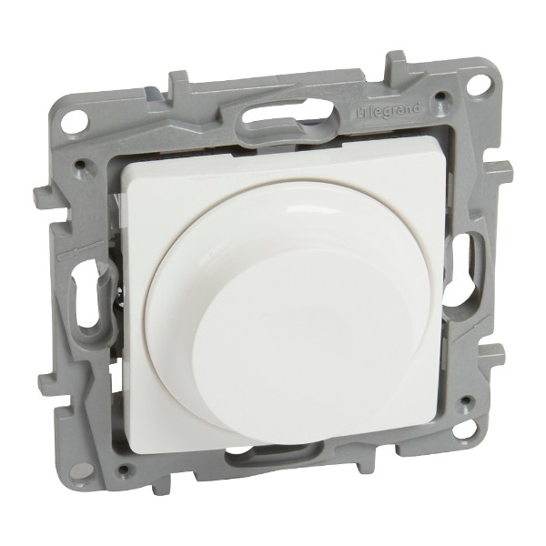 Ротационен димер за всички товари 5-300W / 3-300V и LED 5-75W Бял - Legrand Niloe 764588