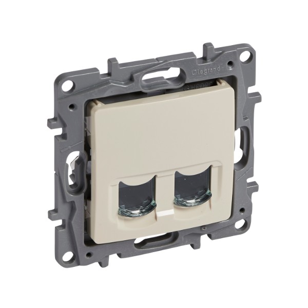 Розетка 2xRJ45 Cat. 6 UTP Крем /до изчерпване/ - Legrand Niloe 664874