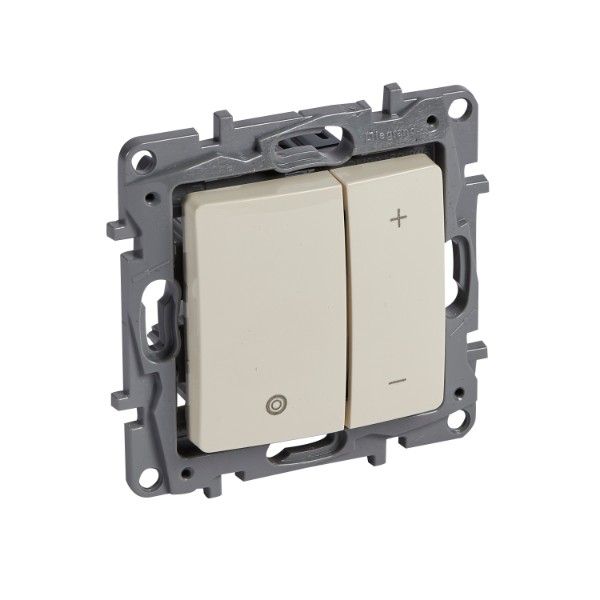 Димер бутонен за всички товари 3-400W / 3-400V и LED 3-75W Крем - Legrand Niloe 665214