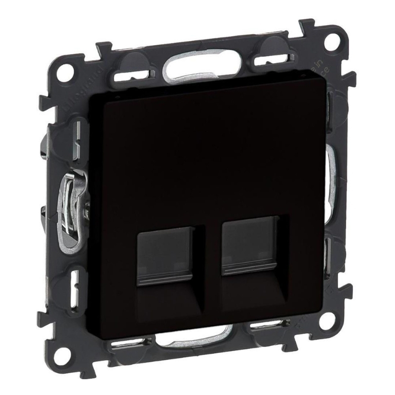 Розетка 2хRJ45 UTP кат.5е Черен мат - Legrand Valena Life 756361