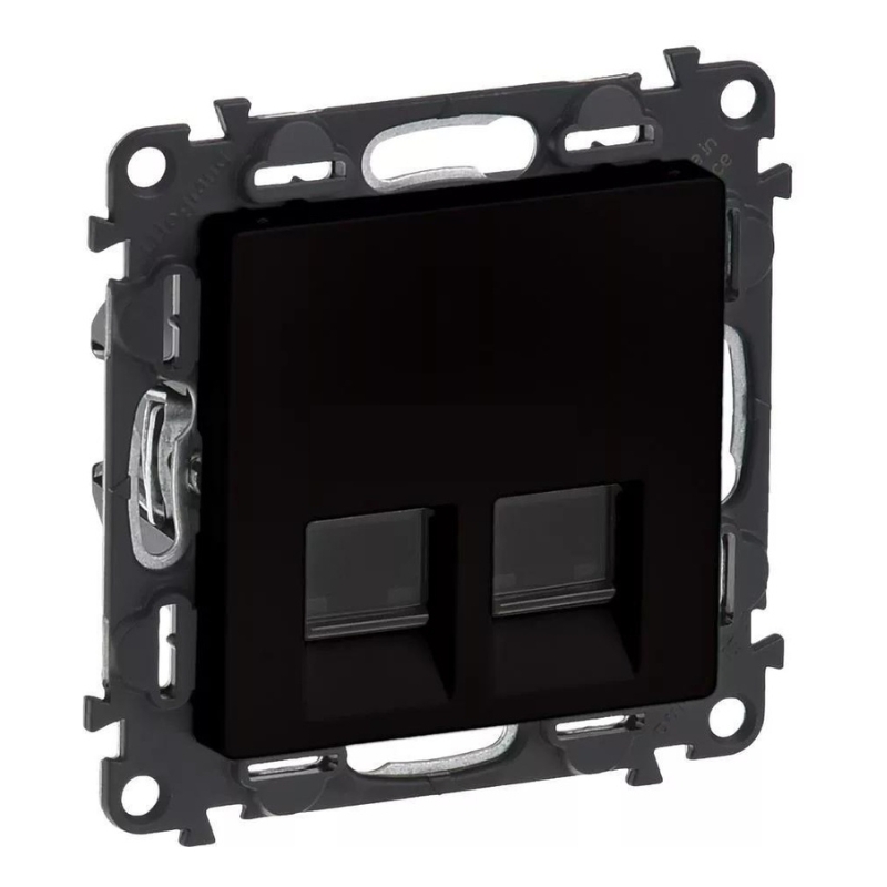 Розетка 2хRJ45 FTP кат.5е Черен мат - Legrand Valena Life 756354
