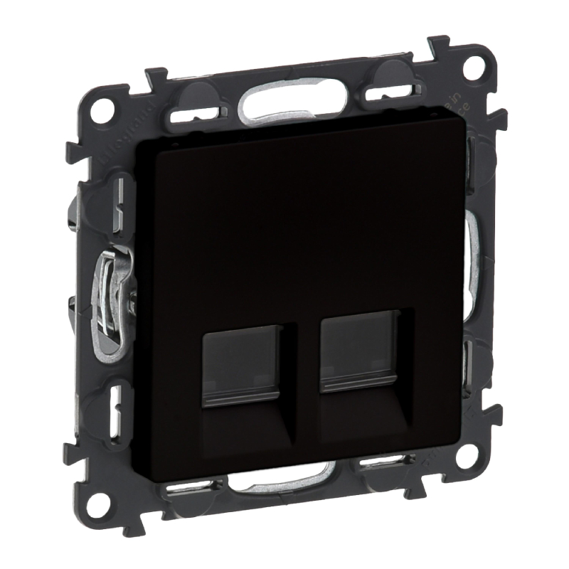 Розетка 2хRJ45 STP кат.6 Черен мат - Legrand Valena Life 756347