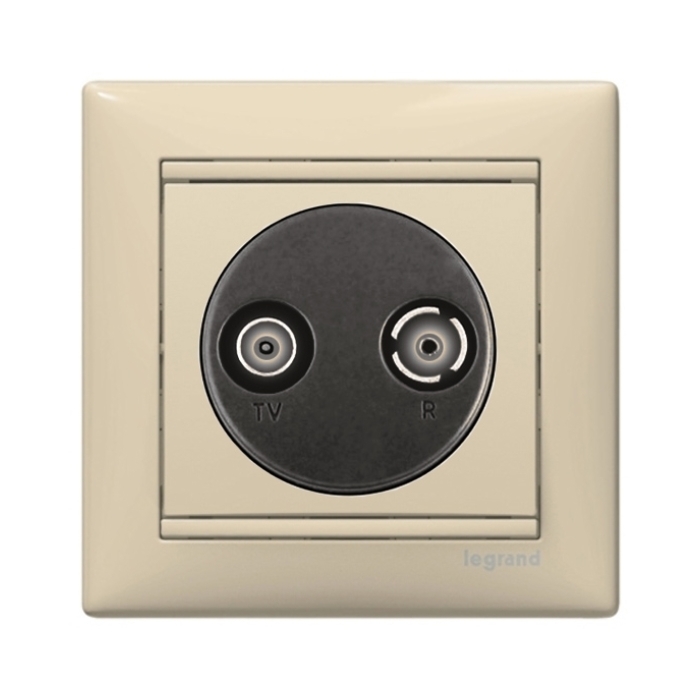 Блистер Valena Розетка TV+FM 862 MHz Крем с рамка - Legrand Valena 692731