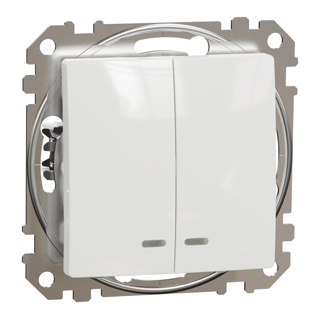 Сериен ключ с подсветка 10A Бял - SCHNEIDER ELECTRIC Sedna Design SDD111105L