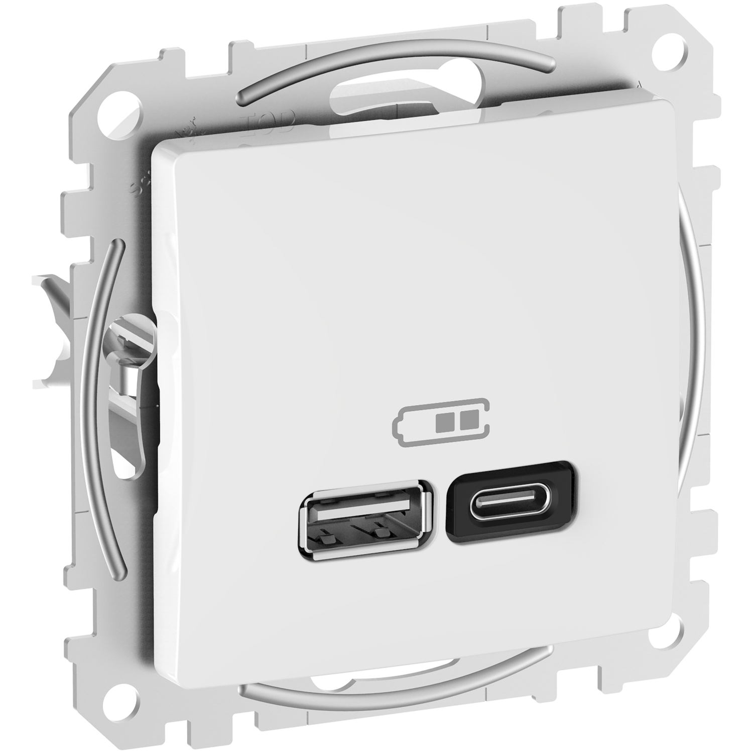Розетка 2x USB тип A+C 3A 45W Power Delivery Бял  - SCHNEIDER ELECTRIC Sedna Design SDD111404