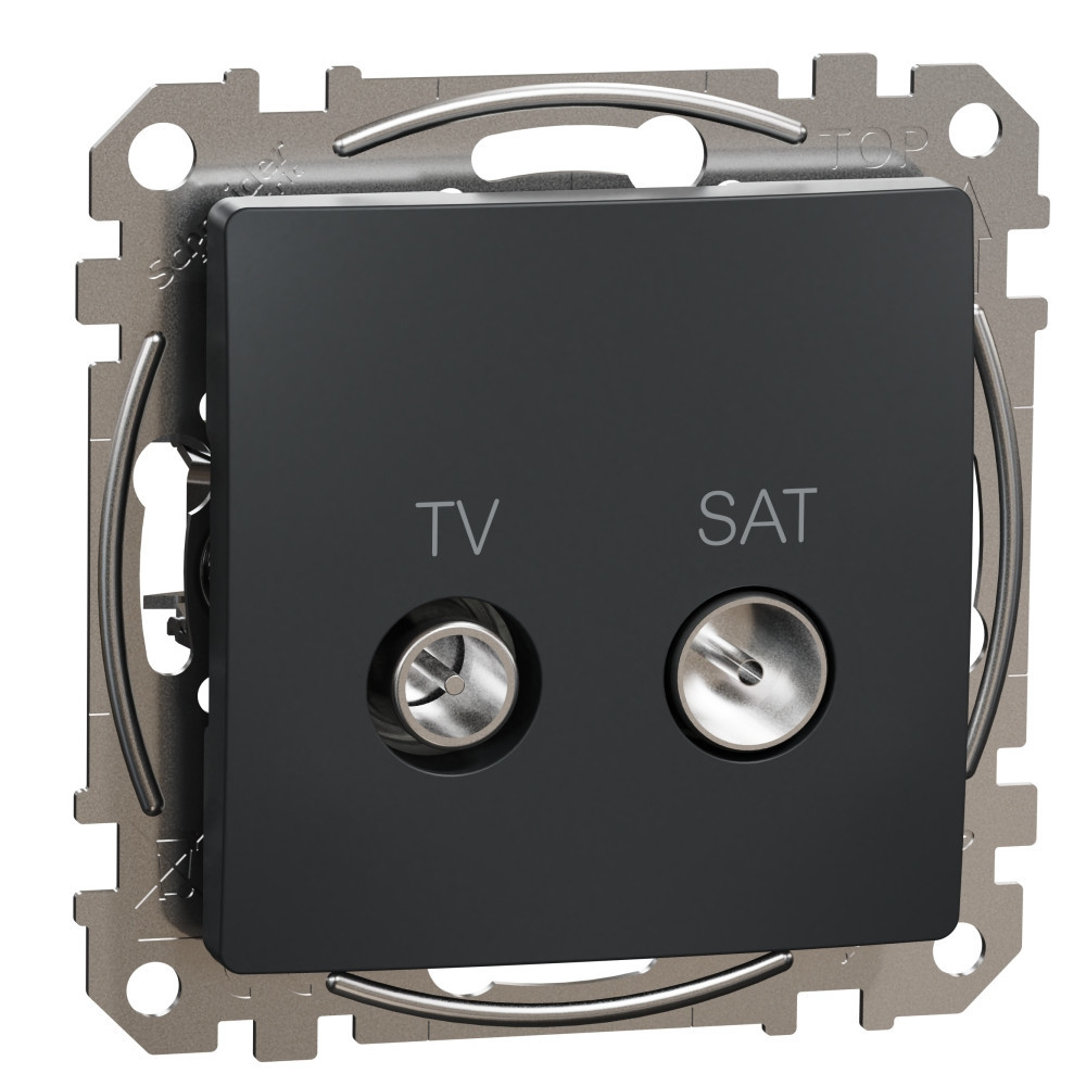 TV+SAT Розетка крайна 4dB Антрацит - SCHNEIDER ELECTRIC Sedna Design SDD114471S