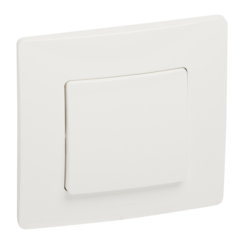 Ключ девиаторен с рамка 10A 250V Бял /блистер/ - Legrand Niloe 396450