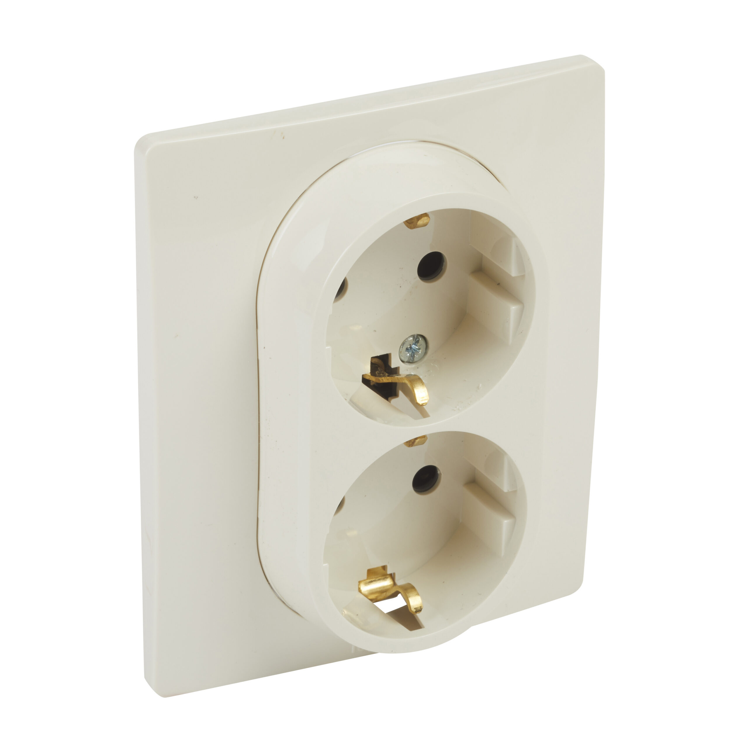 Контакт шуко двоен с рамка 2P+E 16A 250V Крем /блистер/ - Legrand Niloe 396478