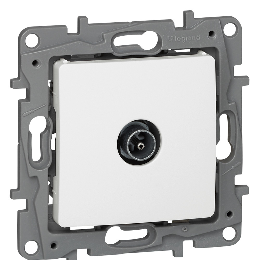 Розетка TV мъжка схема звезда 1dB Бял /до изчерпване/ - Legrand Niloe 664751