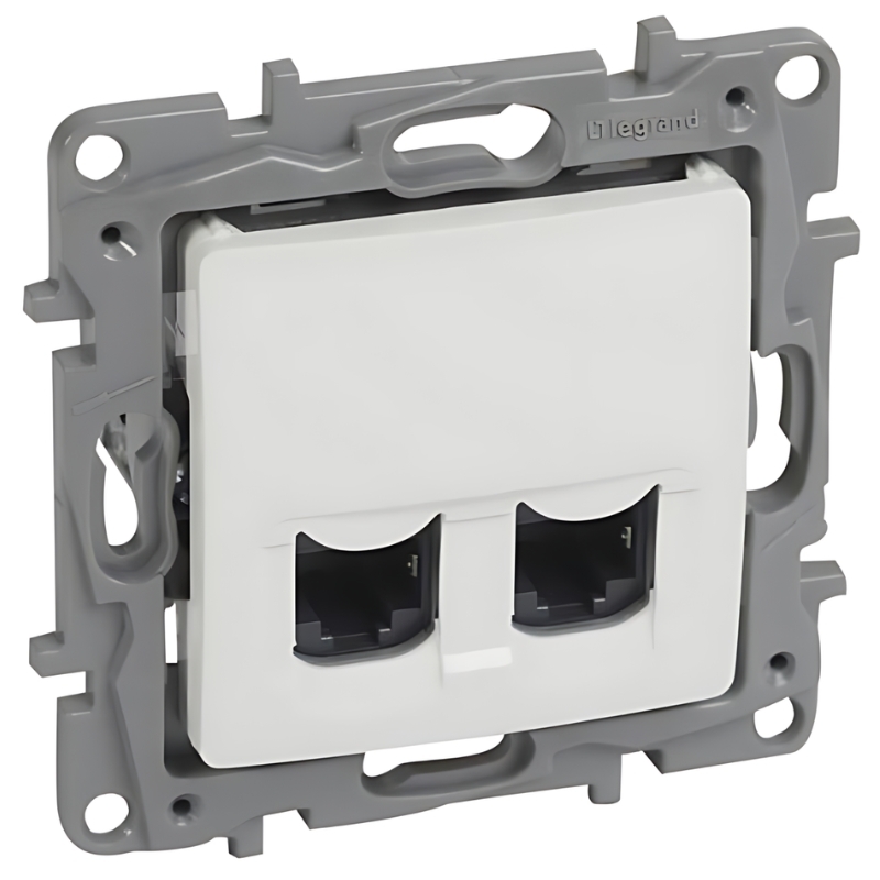 Розетка 2xRJ45 Cat. 6 FTP Бял - Legrand Niloe 764578