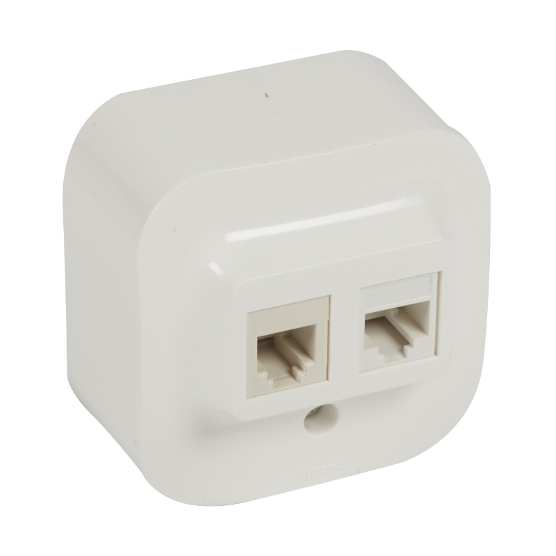 Розетка RJ45 UTP Cat. 5e + RJ11 IP21 Бял - Legrand Forix 782421