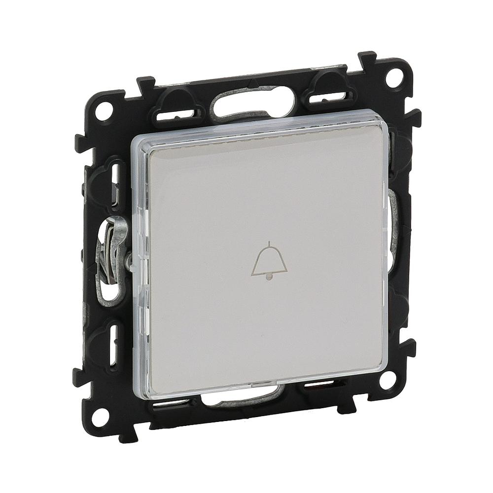 Бутон с подсветка и държач етикет 3 цвята 12V Бял - Legrand Valena Life 752114