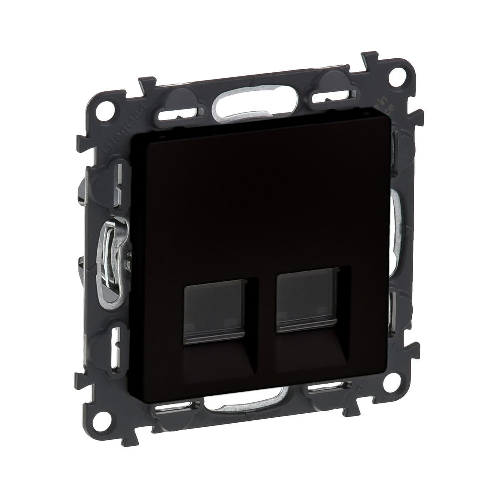Розетка 2х RJ45 STP кат.6a LCS Черен - Legrand Valena Life 756349