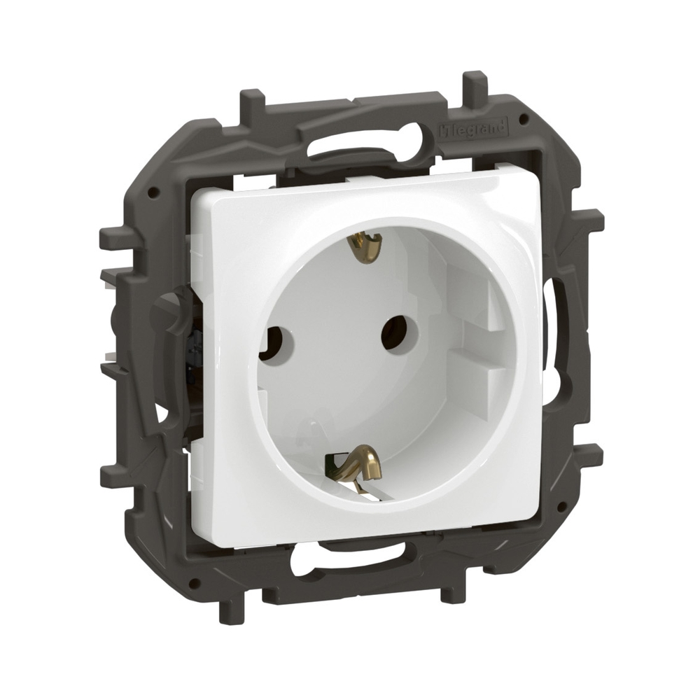 Контакт Шуко 2P+E 16A с винтови клеми Бял - Legrand Niloe New NP3121WH
