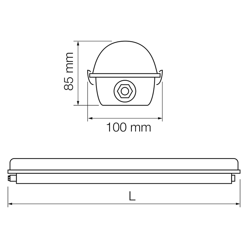 LED индустриално осв. тяло PC 220V-240V AC 120° 22W 4000K SMD 2835