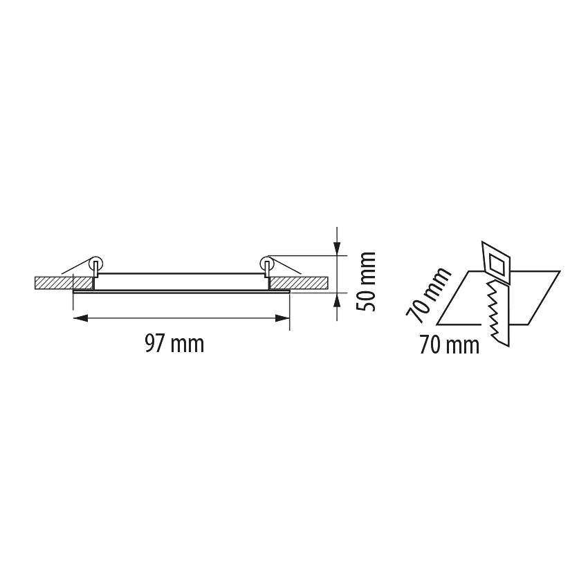 LED стъклен панел квадрат IP44 220V-240V AC 120° 6W 4200K SMD 2835 RAIN DROP - Image 4