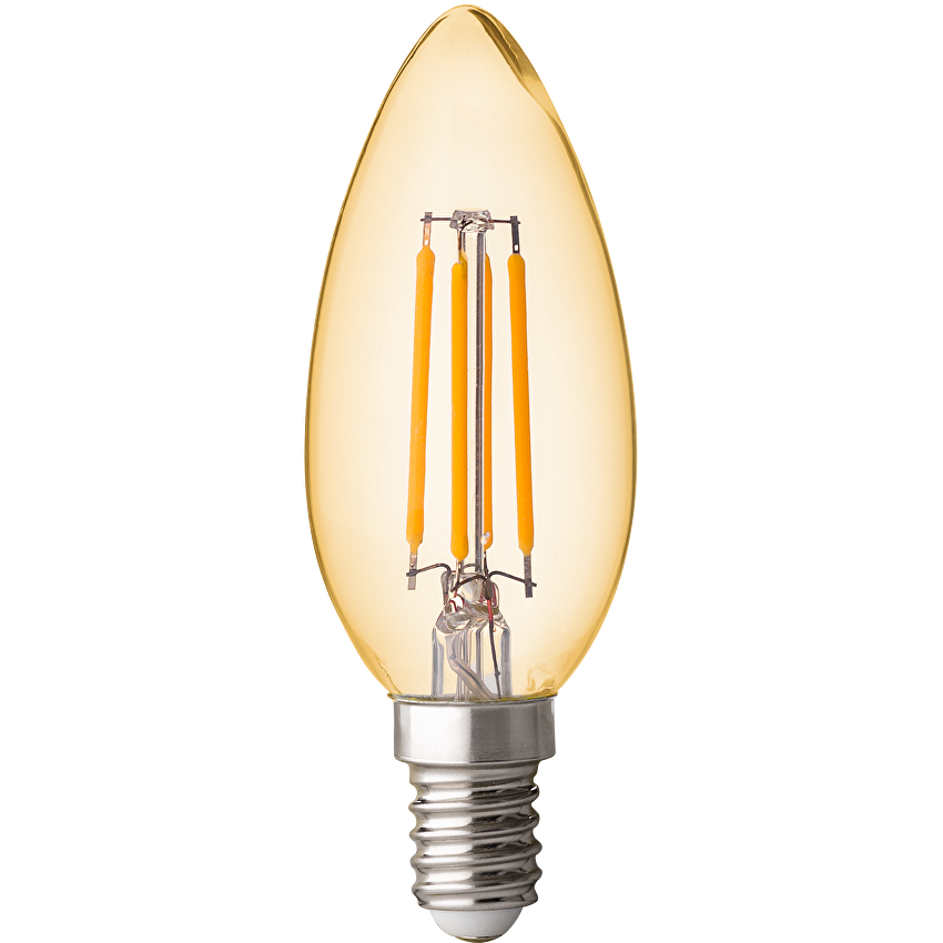 LED димиращ filament конус амбър E14 220V-240V AC 360° 4W 2500К Filament