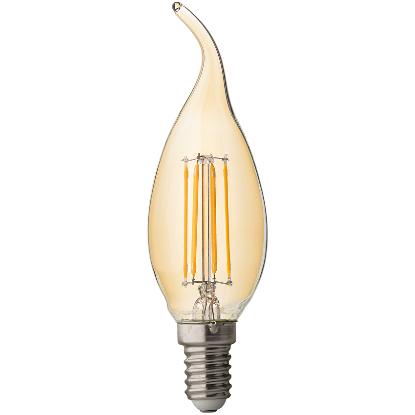 LED димиращ filament пламък амбър E14 220V-240V AC 360° 4W 2500К Filament