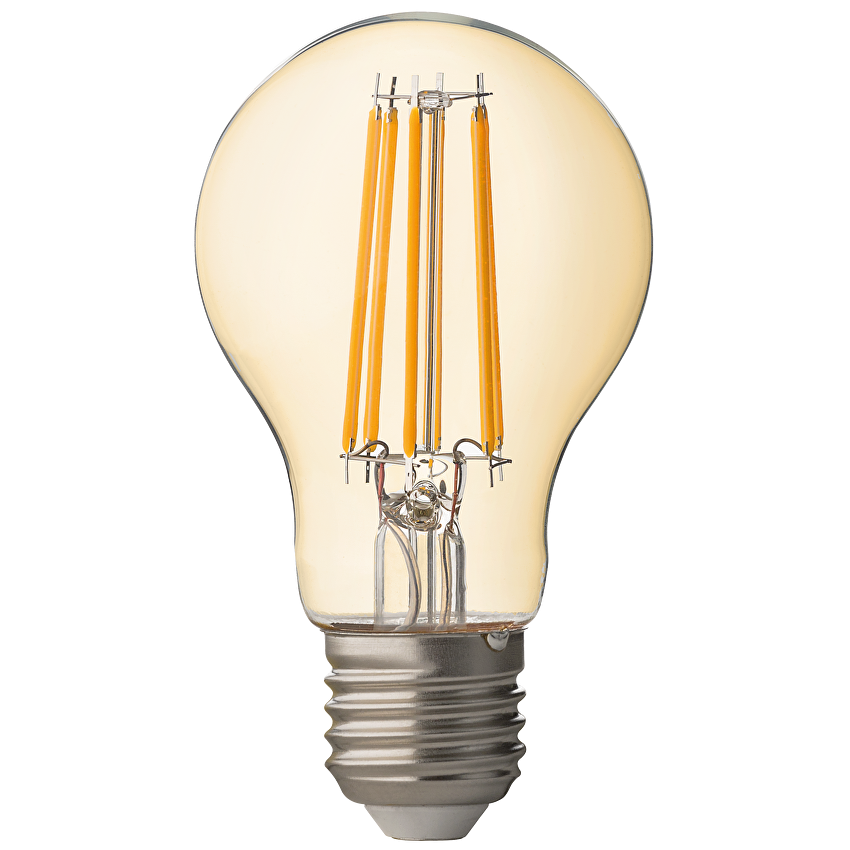 LED димиращ filament крушка амбър E27 220V-240V AC 360° 8W 2500К Filament