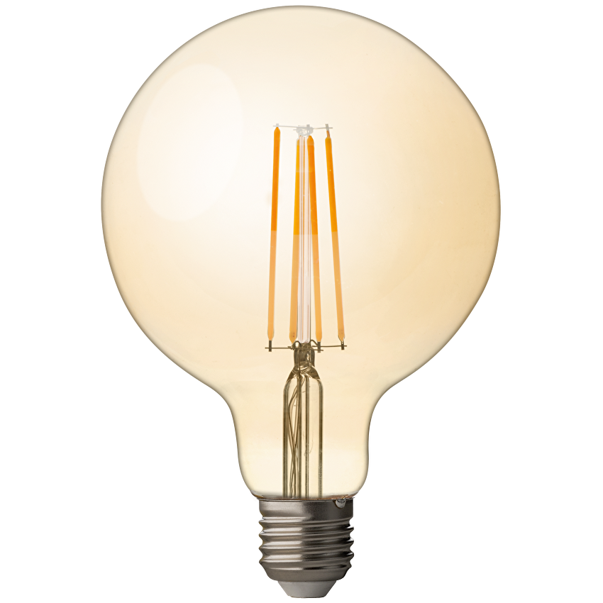 LED димираща filament топка амбър E27 220V-240V AC 360° 4W 2500К Filament