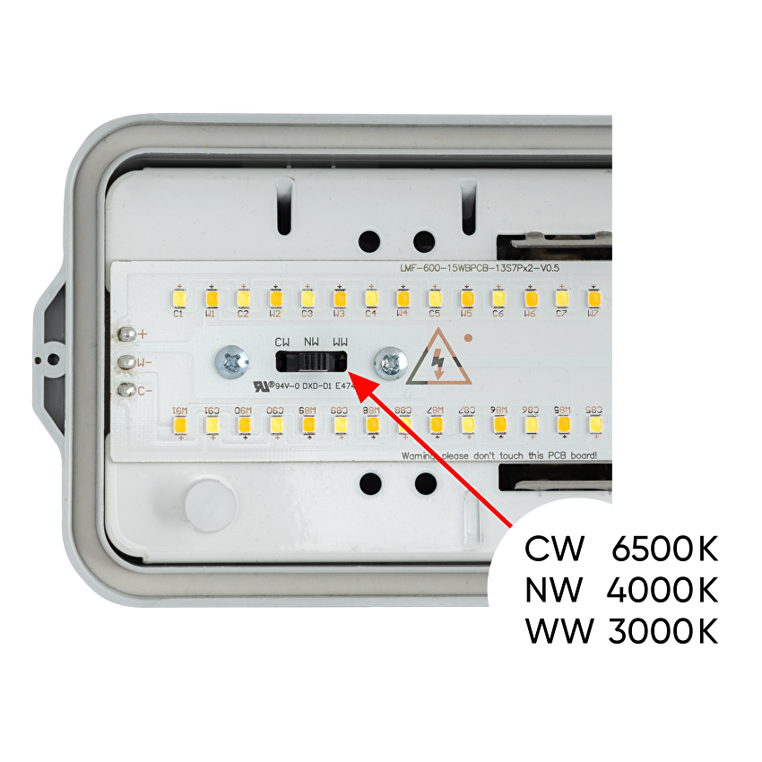 LED индустриално осв. тяло CCT 1.5м PC 220V-240V AC 120° 55W max 3000K/4000K/6500K SMD 2835 - Image 8