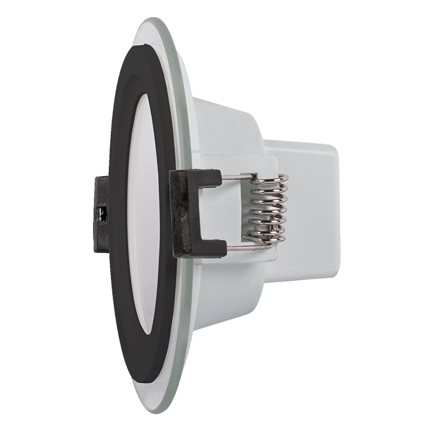 LED стъклен панел кръг IP44 черен ринг  220V-240V AC 120° 6W 4200K SMD 2835 RAIN DROP