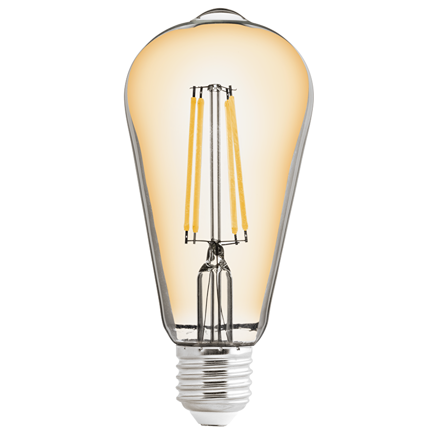 LED димиращ filament крушка амбър ST64 E27 220V-240V AC 360° 8W 2500К Filament