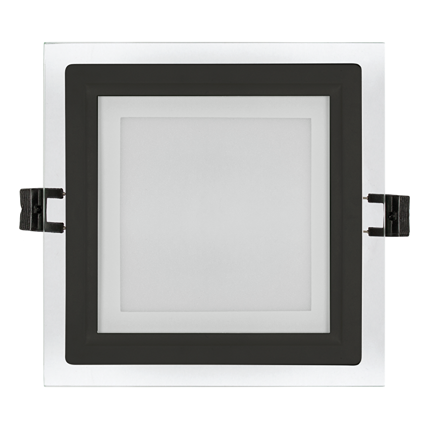 LED стъклен панел квадрат IP44 черен ринг  220V-240V AC 120° 6W 4200K SMD 2835 RAIN DROP