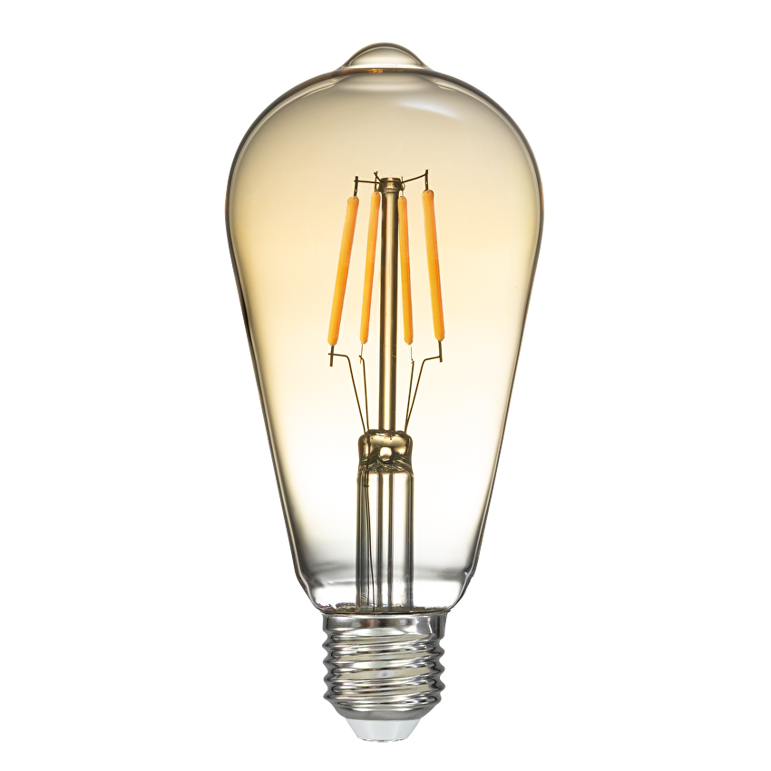 LED крушка амбър ST64 E27 220V-240V AC 360° 5W 1800K Filament