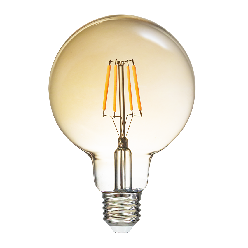 LED топка амбър G95 E27 220V-240V AC 360° 5W 1800K Filament