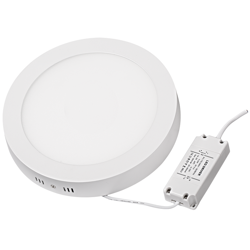 LED панел за външен м-ж кръг топла  220V-240V AC 120° 12W 2700K SMD 2835