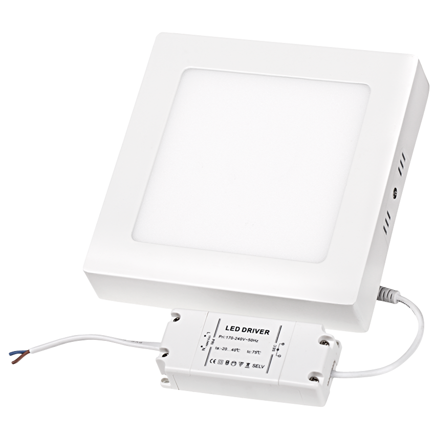 LED панел за външен м-ж квадрат топла  220V-240V AC 120° 18W 2700K SMD 2835