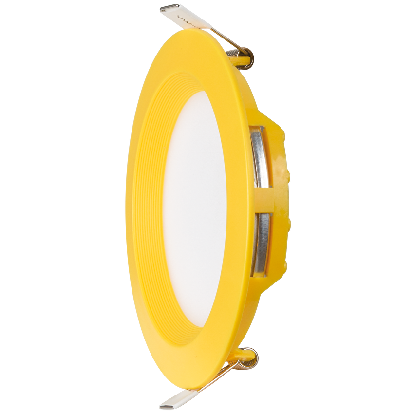 LED панел за вграждане кръг жълта рамка топла  110-265V 120° 6W 2700K SMD 2835